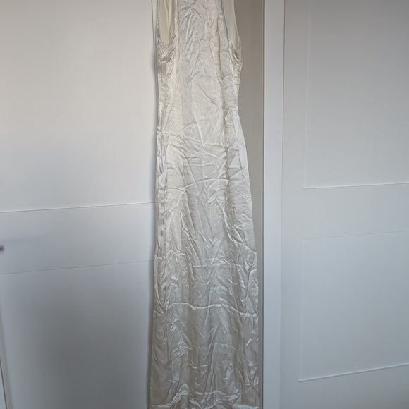 Meshki Dresses & Skirts - Meshki Claire Satin Drape Back Maxi Dress In Ivory